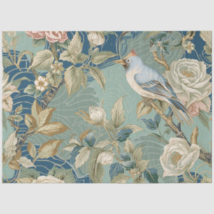 Papel De Seda Pintura de Flores Brancas Creme Bluebird Decoupage