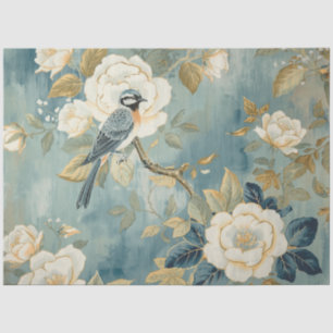 Papel De Seda Pintura de Flores Brancas Creme Bluebird Decoupage