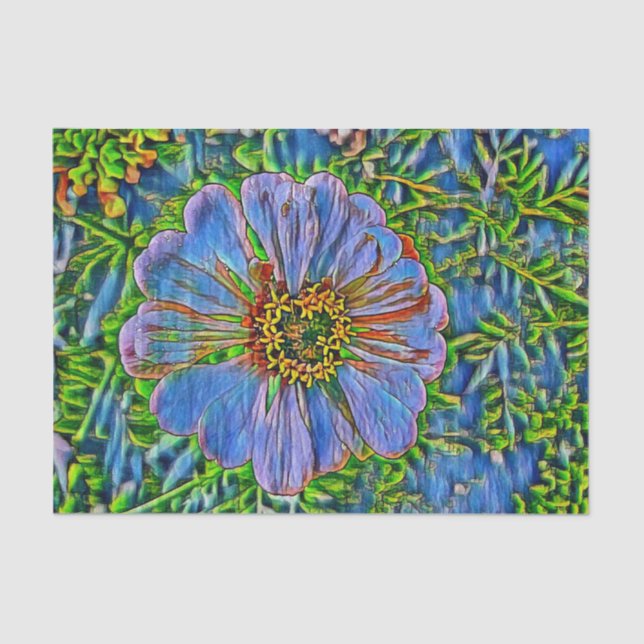Papel De Seda Pintura de flores roxas (Frente )