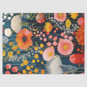Papel De Seda Pintura de Flores Silvestres Vibrantes Decoupage