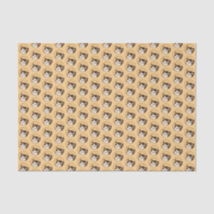 Papel De Seda Pintura De Gato Calico - Arte De Gato Original Bon