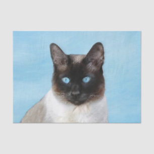 Papel De Seda Pintura De Gatos Siameses - Arte De Gato Original