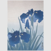 Pintura de Íris Azuis por Ohara Koson Decoupage