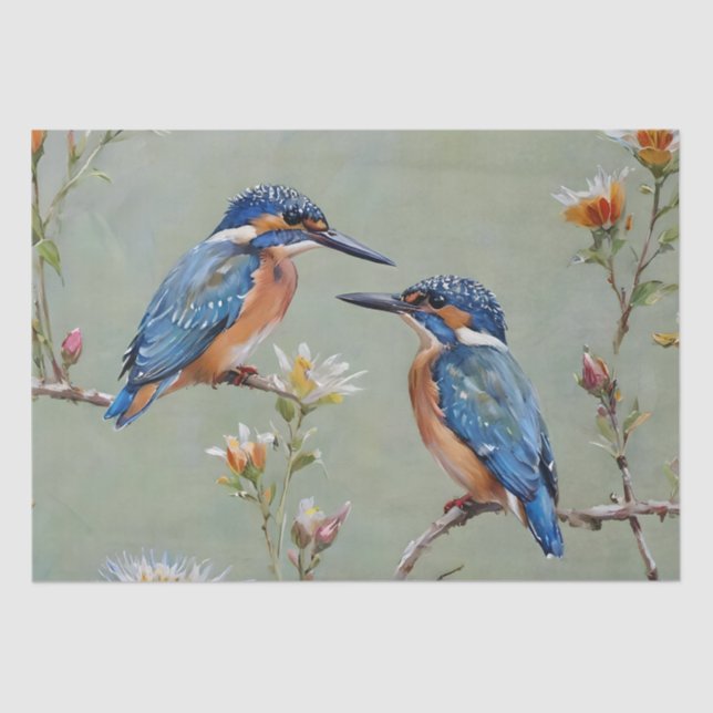 Papel De Seda Pintura De Óleo De Refinadores Australianos E Flor (Frente )