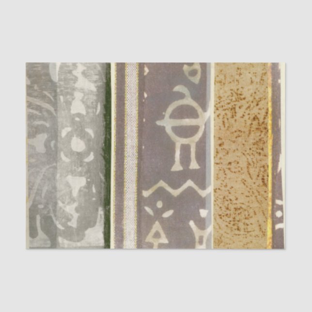 Papel De Seda Pintura de Padrão Tribal Contemporânea (Frente )