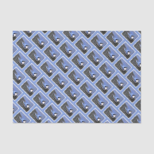 Papel De Seda Pintura De Pássaros De Casca Branca (Frente )