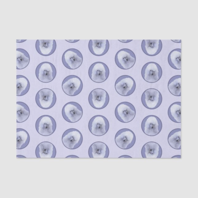 Papel De Seda Pintura de Poodle Standard White Original Dog Art (Frente )