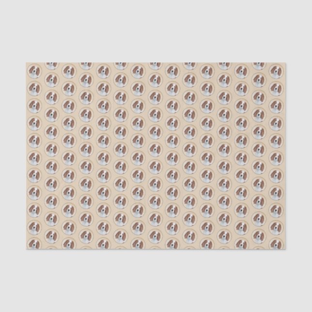 Papel De Seda Pintura de Setores Vermelho e Branco Irlandês - Ar (Frente )