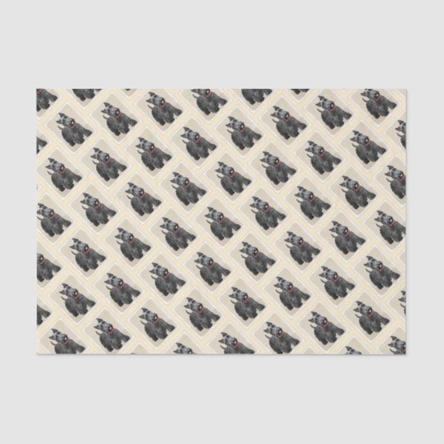 Papel De Seda Pintura de Terrier do Scottish - arte original (Frente )