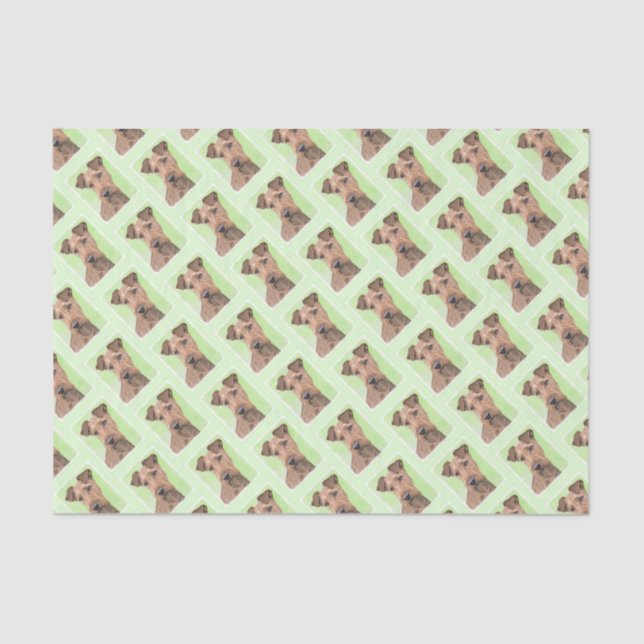 Papel De Seda Pintura de Terrier irlandesa - Arte de cachorro or (Frente )