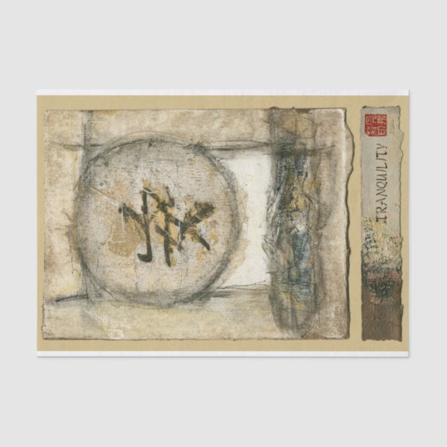 Papel De Seda Pintura de Tranquilidade Chinesa por Mauro (Frente )