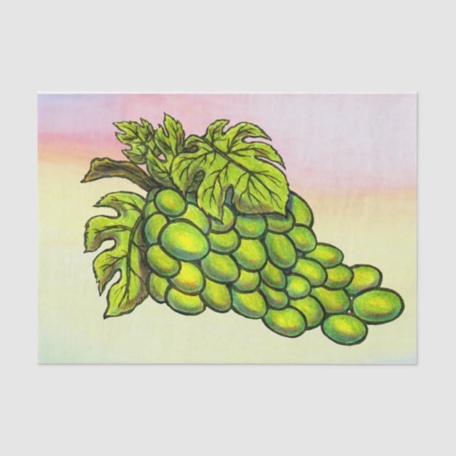 Papel De Seda Pintura de vinhos verdes deliciosos (Frente )