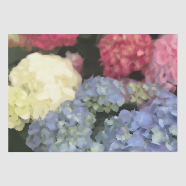 Papel De Seda Pintura digital com flor azul e rosa (Frente )