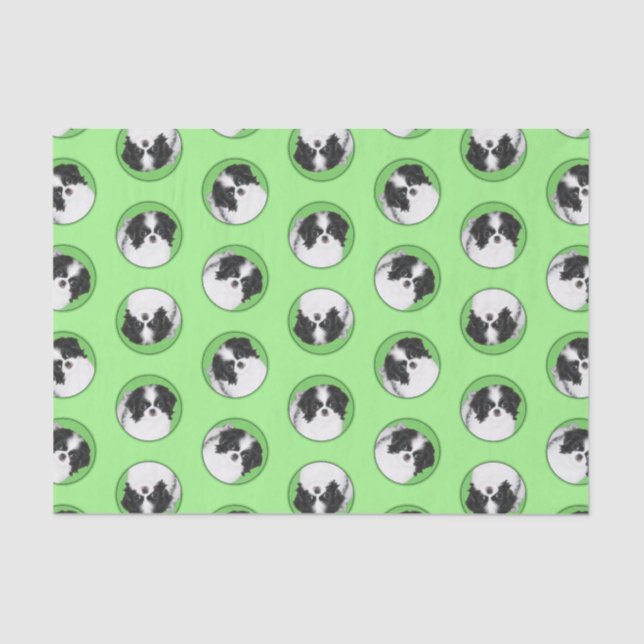 Papel De Seda Pintura Do Cãozinho Japonês Pintura Original Pet D (Frente )