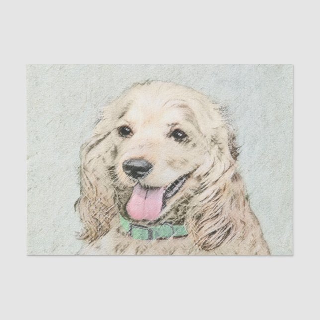 Papel De Seda Pintura do Cocker Spaniel Buff - Arte Original par (Frente )