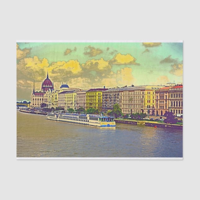 Papel De Seda Pintura do Parlamento húngaro (Frente )