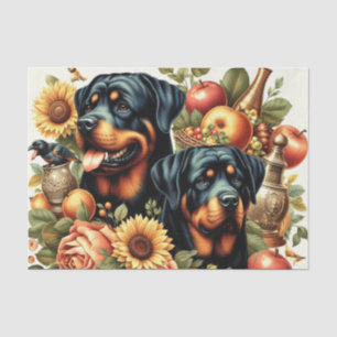 Papel De Seda Pintura do Rottweiler Retro