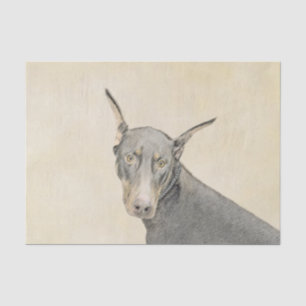 Papel De Seda Pintura Doberman Pinscher - Arte Original para Cac