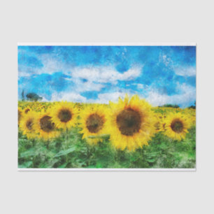 Papel De Seda Pintura dos girassóis