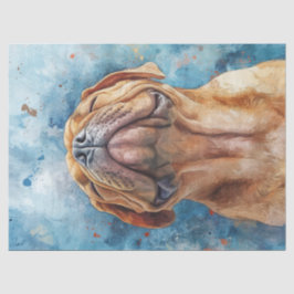 Papel De Seda Pintura em Aquarela Decoupage do Shar Pei