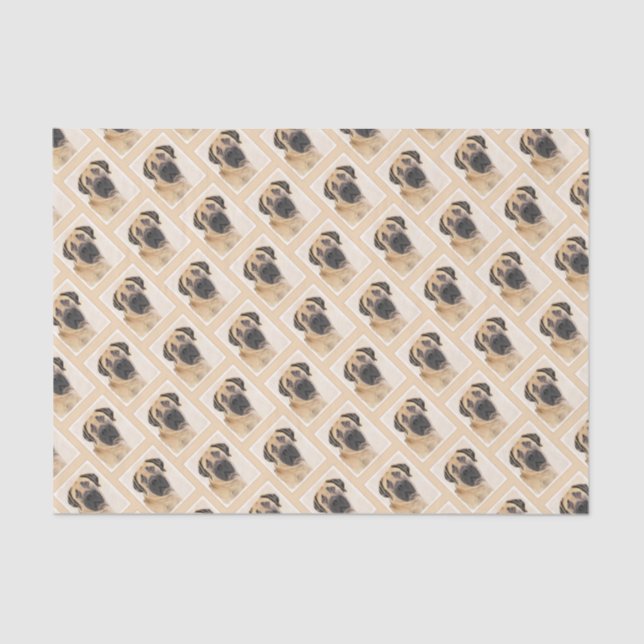 Papel De Seda Pintura em Boerboel - Arte Cachorra Original (Frente )