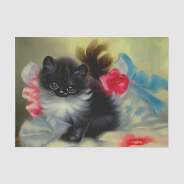 Papel De Seda Pintura em branco e preto (Frente )