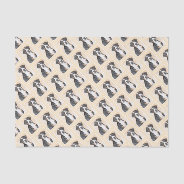 Papel De Seda Pintura em Cachorro na Grande Montanha Suíça - Art (Frente )