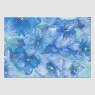 Papel De Seda Pintura em flor selvagem azul