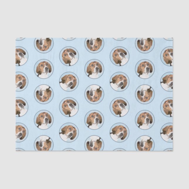 Papel De Seda Pintura em Inglês em Foxhound - Pintura original e (Frente )