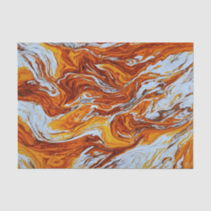 Papel De Seda Pintura em laranja e fluido branco