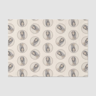 Papel De Seda Pintura em Saluki - Arte original de Cão