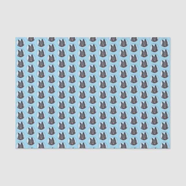 Papel De Seda Pintura em Sheepdog Belga - Arte em Cachorro Origi (Frente )