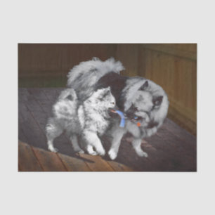 Papel De Seda Pintura em tempo de reprodução de Keeshond - Art