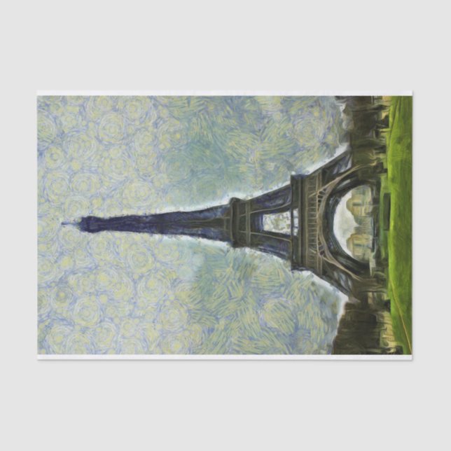 Papel De Seda Pintura em torre Eiffel (Frente )