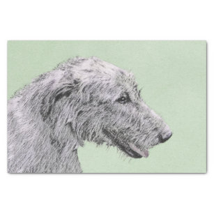 Papel De Seda Pintura em Wolfhound Irlandês - Arte em Cachorro O