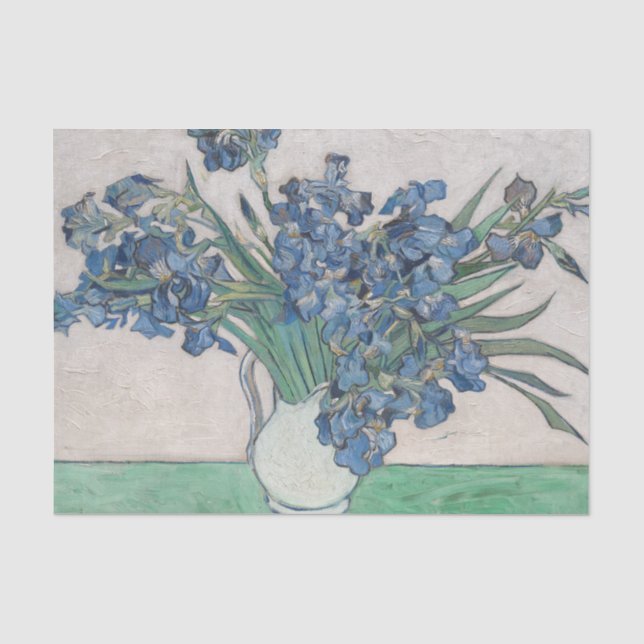 Papel De Seda Pintura Impressionista Vaso de Íris de Van Gogh (Frente )