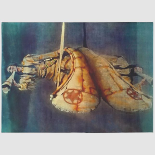 Papel De Seda Pintura ocidental de N C Wyeth “O Chamado do Alce” (Frente )