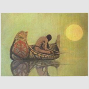 Papel De Seda Pintura ocidental de N C Wyeth “O Pescador Silenci