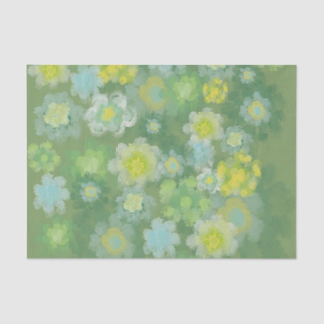 Papel De Seda Pintura por Aquarela com Abstrato de Floral Salty (Frente )