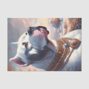 Papel De Seda Pintura Retro Dogo Argentino