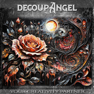 Papel De Seda Pintura Rosa Dramática - Decoupage-