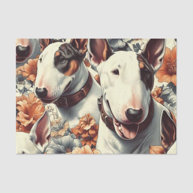 Papel De Seda Pintura sem costura da Bull Terrier (Frente )