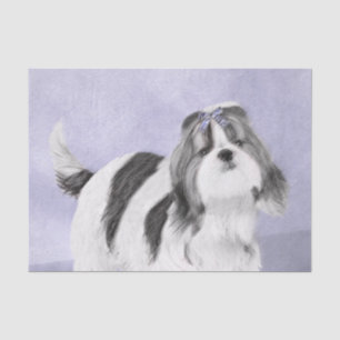 Papel De Seda Pintura Shih Tzu - Arte Cachorosa Original