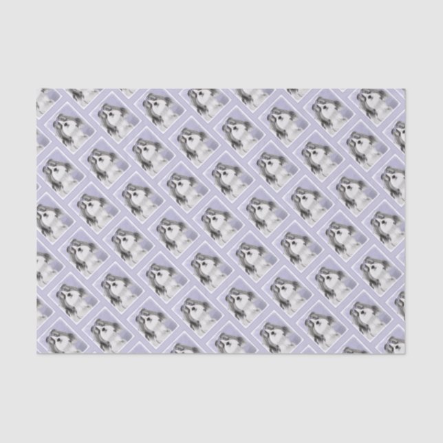 Papel De Seda Pintura Shih Tzu - Arte Cachorosa Original (Frente )