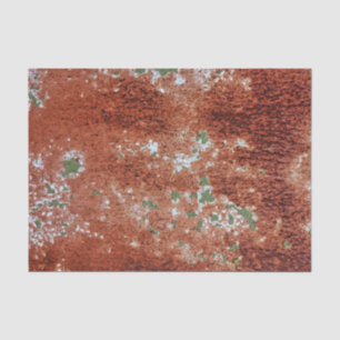Papel De Seda Pintura Verde lascada padrão de metal enferrujado 