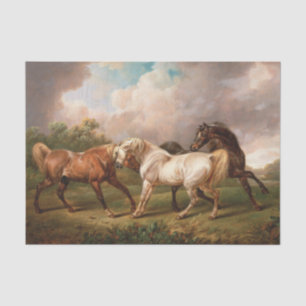 Papel De Seda Pintura vitoriana genuína (não AI) de 3 cavalos