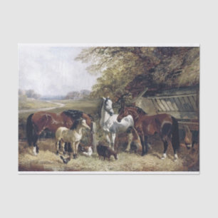 Papel De Seda Pintura vitoriana genuína (não AI) de cavalos