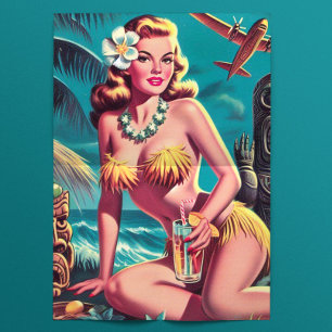 Papel De Seda Pinup Tiki Vintage