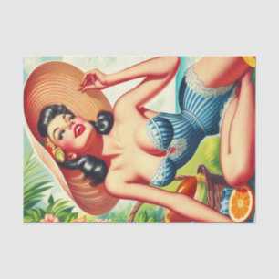 Papel De Seda Pinup Tropical Beach