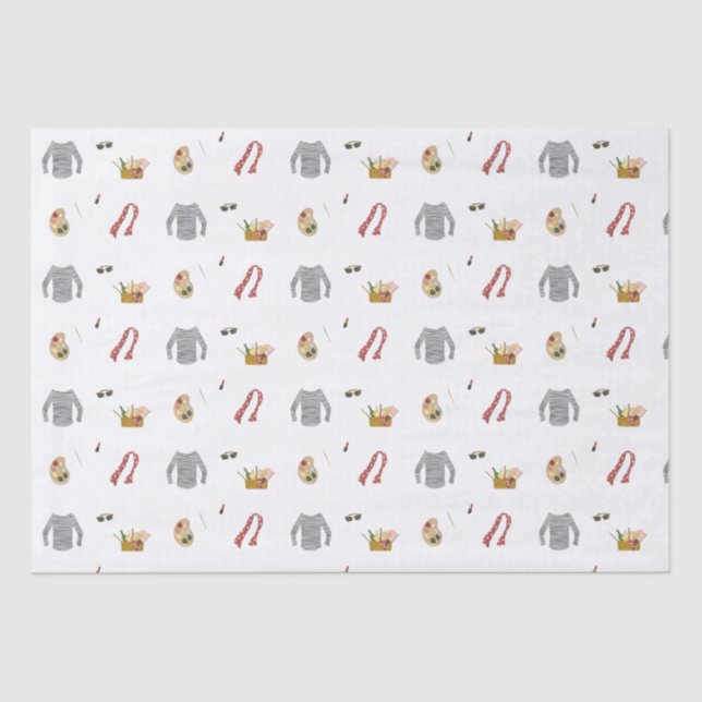 Papel De Seda Piquenique Artista Francês no Parque (Frente )